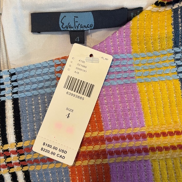 Anthropologie Eva Franco NWT Summer Plaid Shift Dress Size 4 - Picture 3 of 10